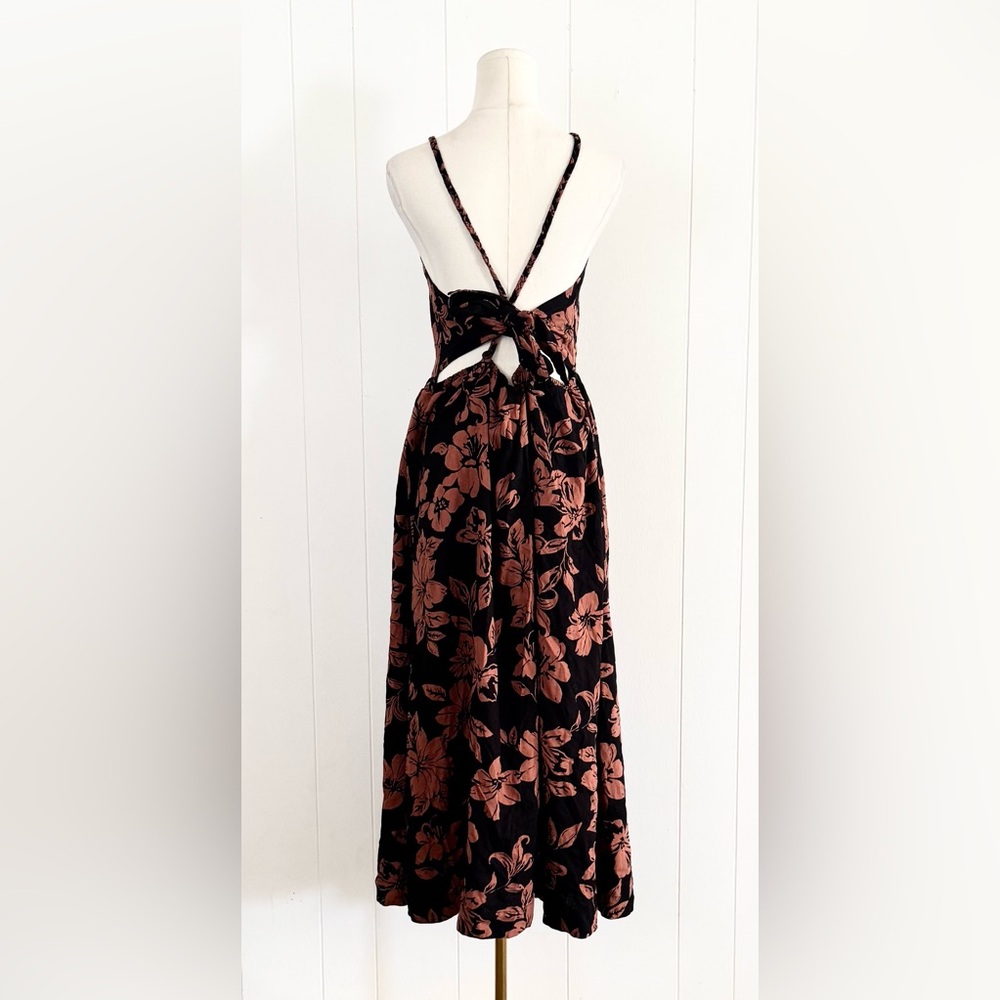 Free People Perfect Linen Sundress in Dark Combo Floral Size Large - Picture 7 of 11